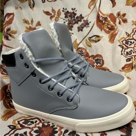 Mens Snow Boots Winter Warm PU Leather Sneakers Fashion Ankle Booties - Picture 3 of 8